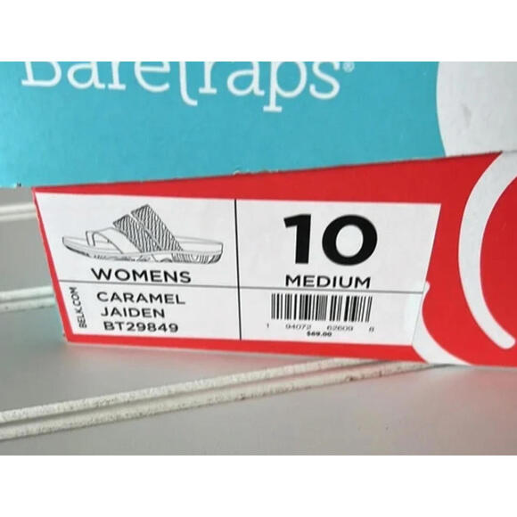 Baretraps Jaiden Sandals NIB 10 Caramel Brown  Strappy Slip On - Picture 4 of 5